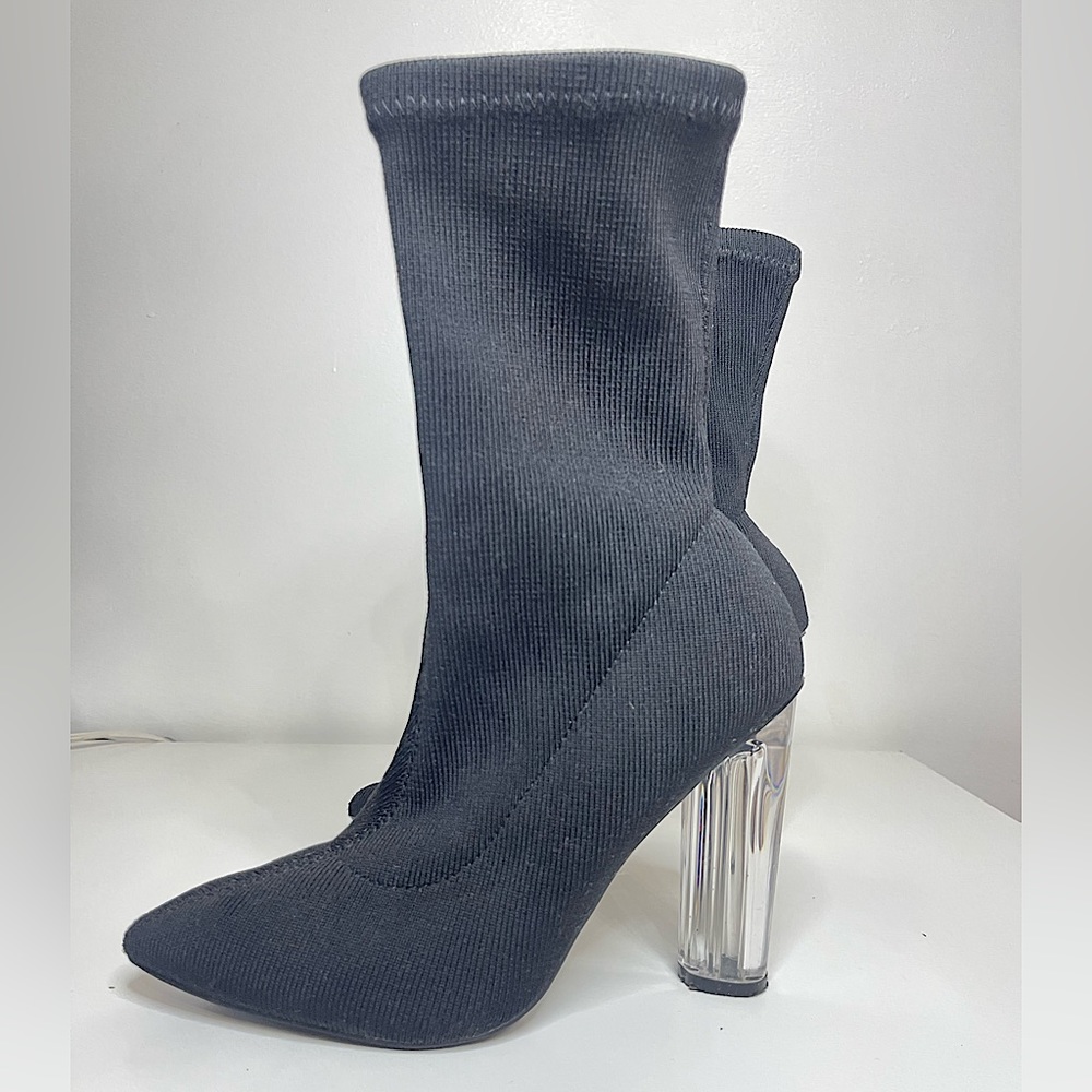 Sock boots with clear heels💎